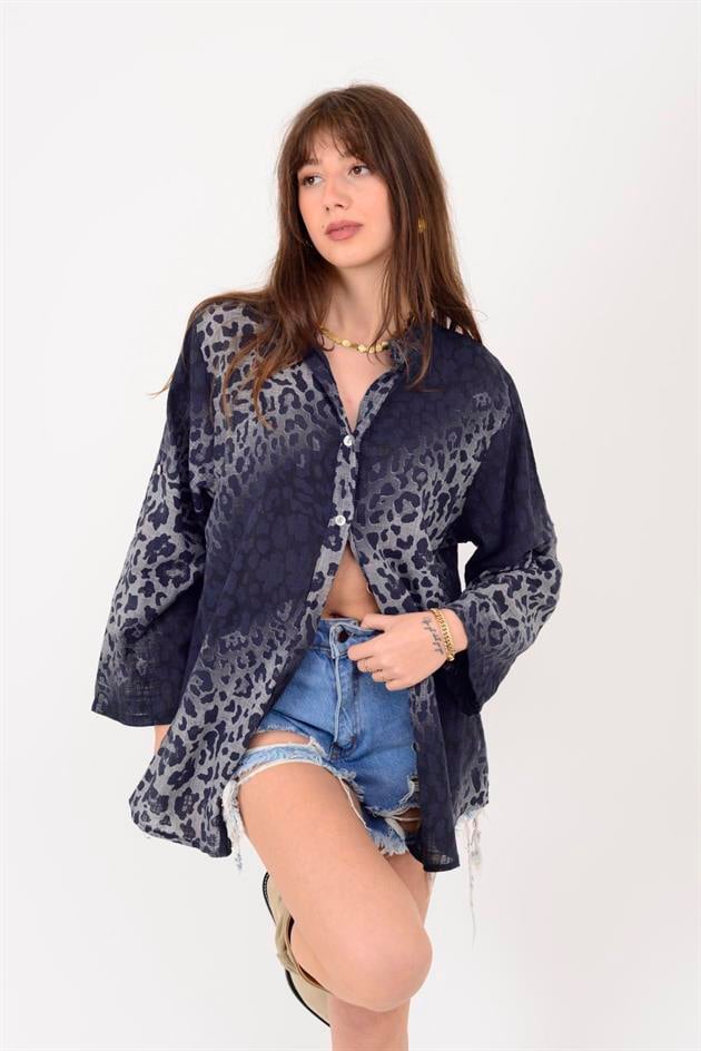 23003 LEOPAR DESEN GÖMLEK