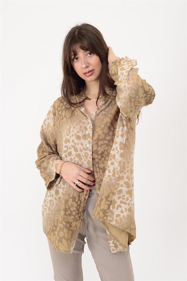 23003 LEOPAR DESEN GÖMLEK