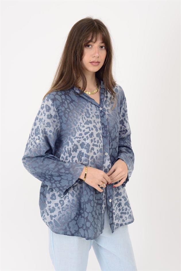 23003 LEOPAR DESEN GÖMLEK