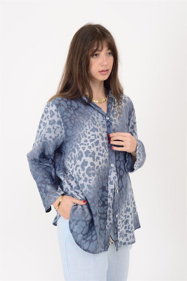 23003 LEOPAR DESEN GÖMLEK