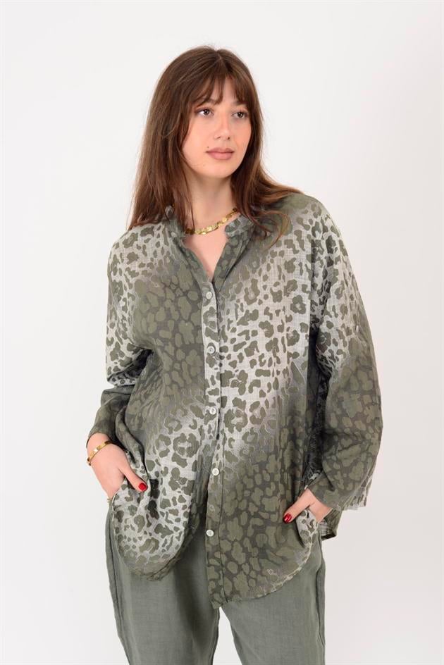 23003 LEOPAR DESEN GÖMLEK