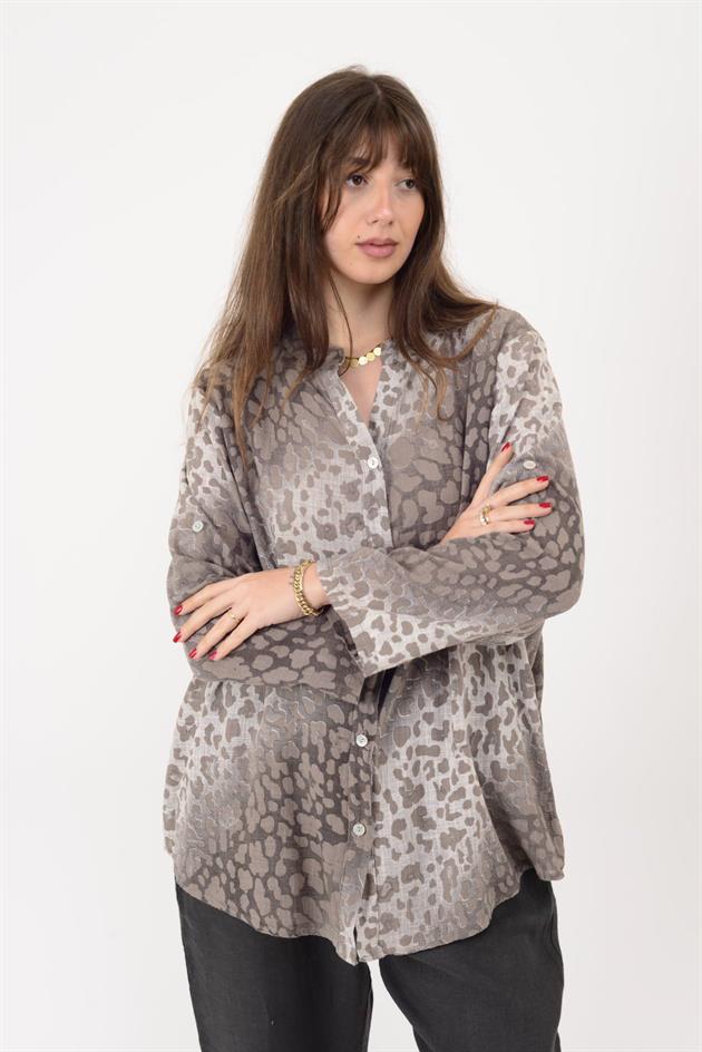 23003 LEOPAR DESEN GÖMLEK