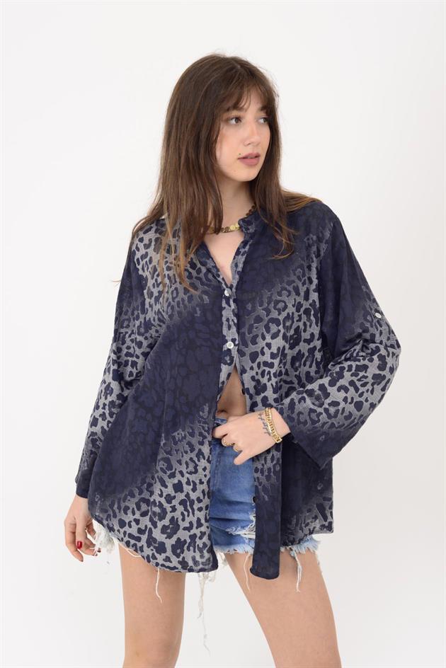 23003 LEOPAR DESEN GÖMLEK