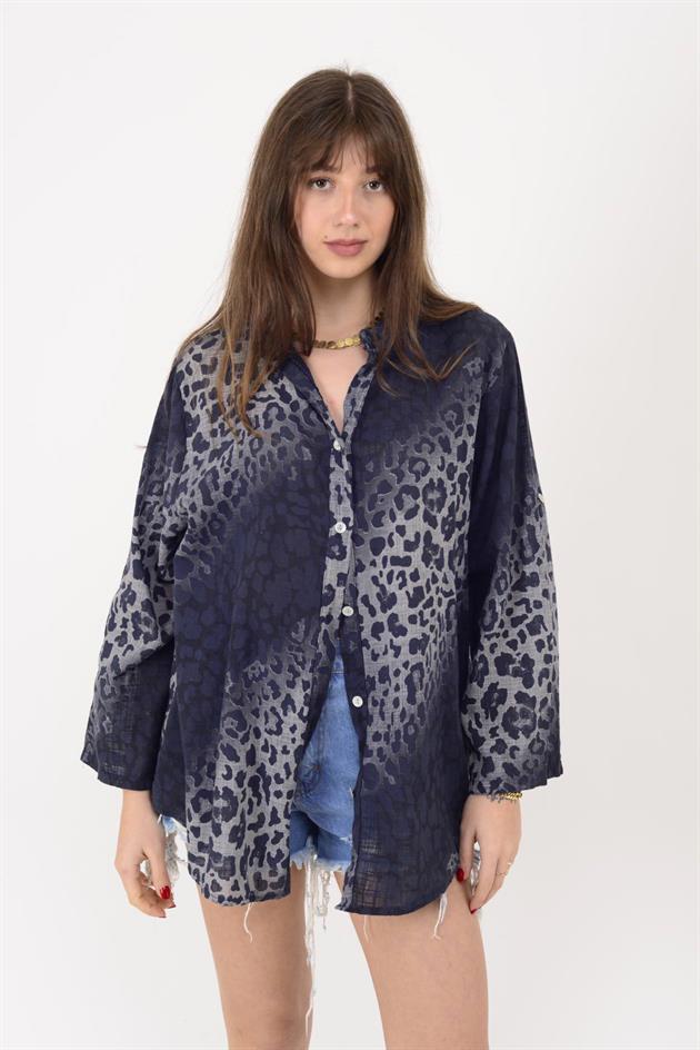 23003 LEOPAR DESEN GÖMLEK