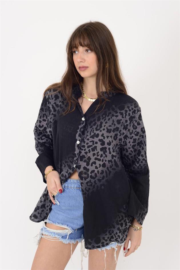 23003 LEOPAR DESEN GÖMLEK