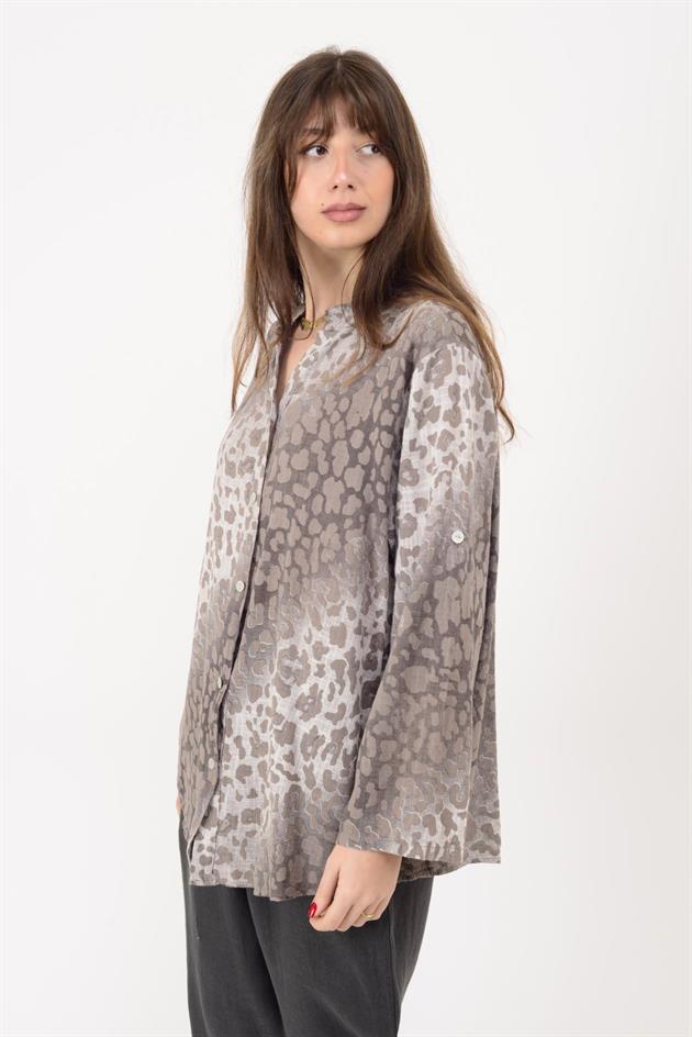 23003 LEOPAR DESEN GÖMLEK