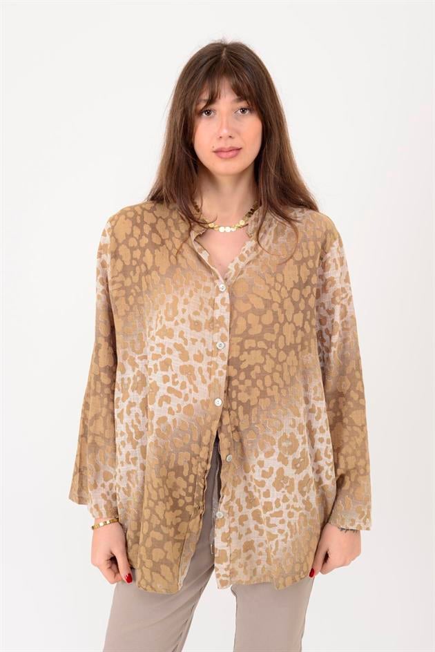 23003 LEOPAR DESEN GÖMLEK