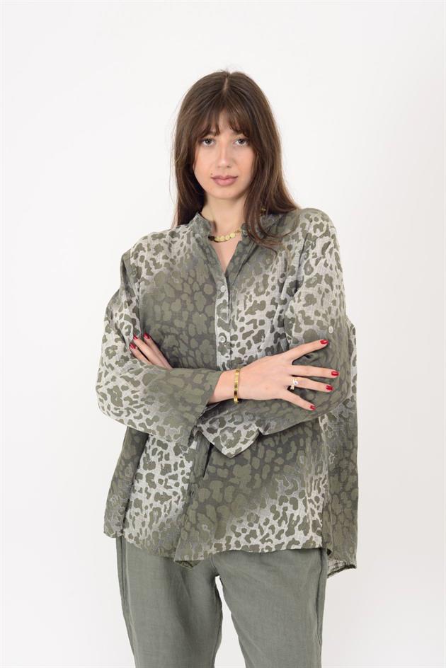 23003 LEOPAR DESEN GÖMLEK