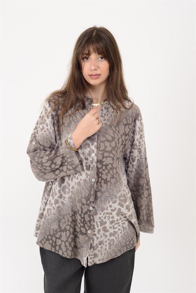 23003 LEOPAR DESEN GÖMLEK