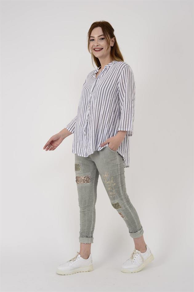 25003 LINE ÇİZGİLİ GÖMLEK