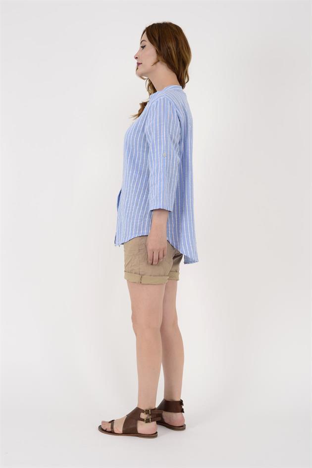 25003 LINE ÇİZGİLİ GÖMLEK