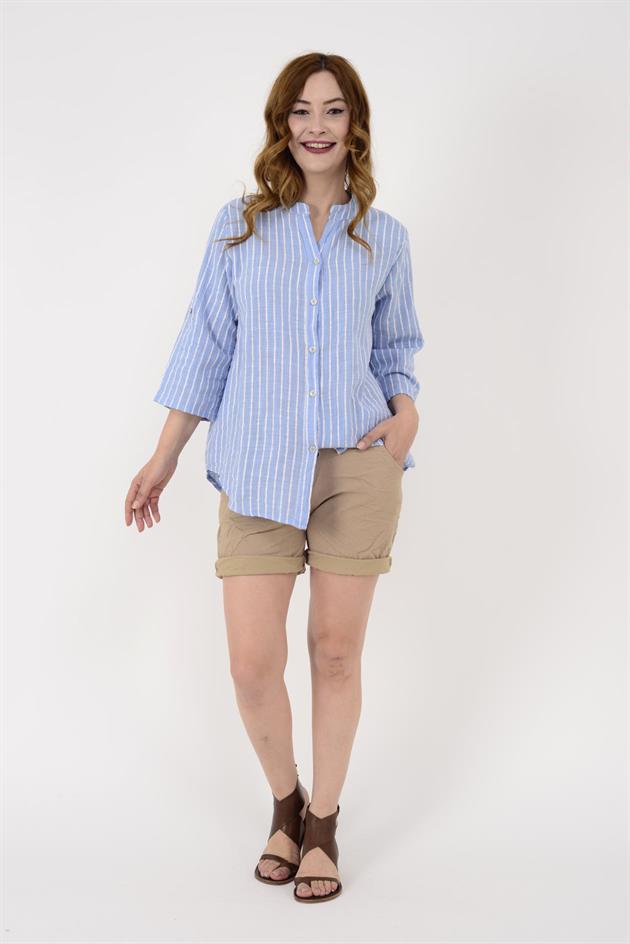 25003 LINE ÇİZGİLİ GÖMLEK