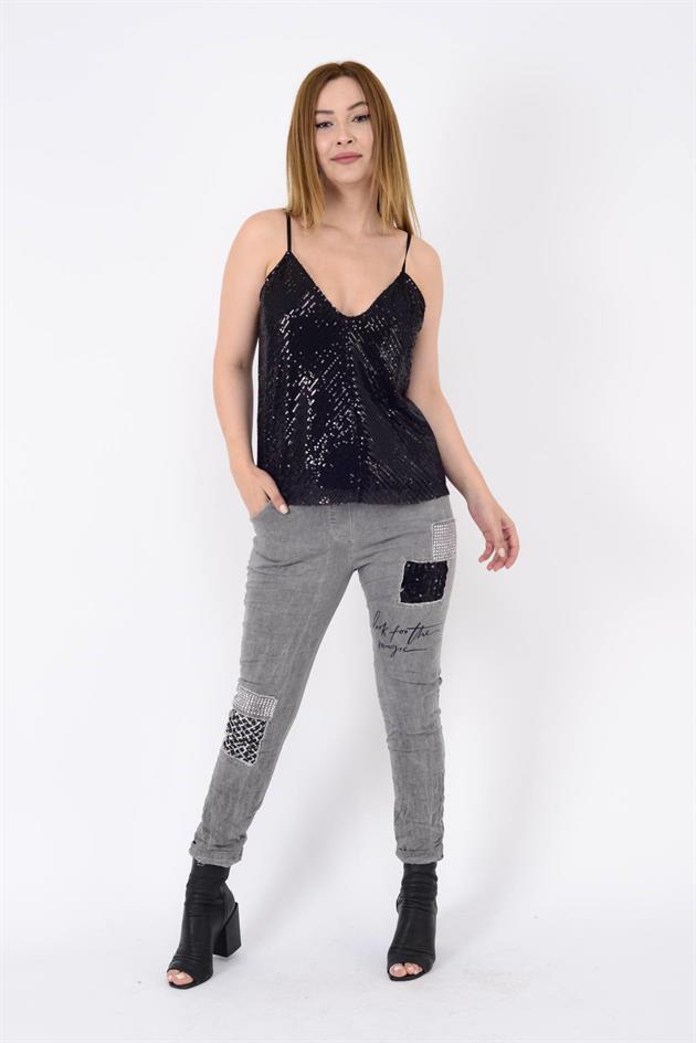 23208 PAYET DETAYLI ASKILI BLUZ