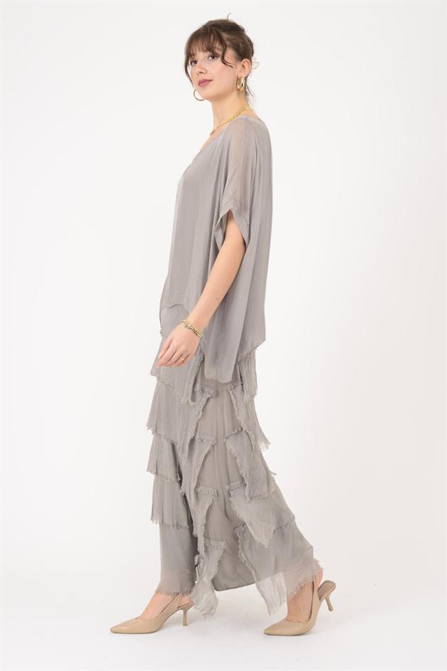 2388 KAT KAT İPEK ELBİSE