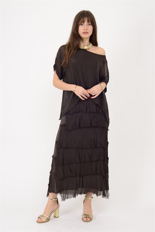 2388 KAT KAT İPEK ELBİSE