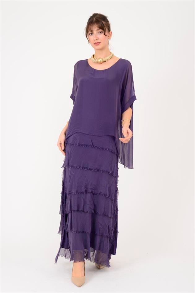 2388 KAT KAT İPEK ELBİSE