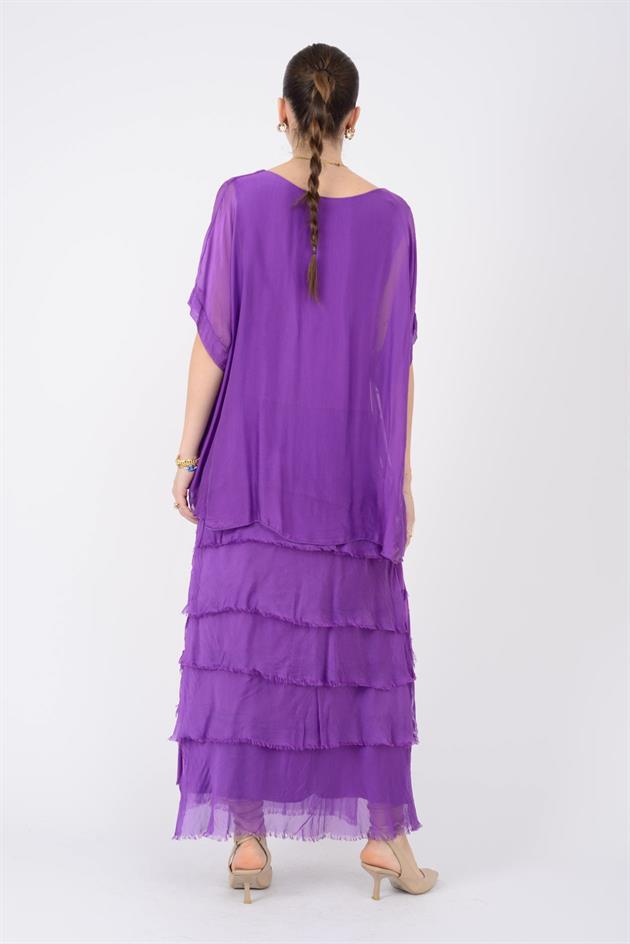 2388 KAT KAT İPEK ELBİSE