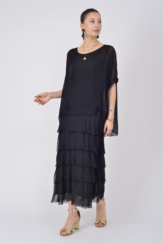 2388 KAT KAT İPEK ELBİSE