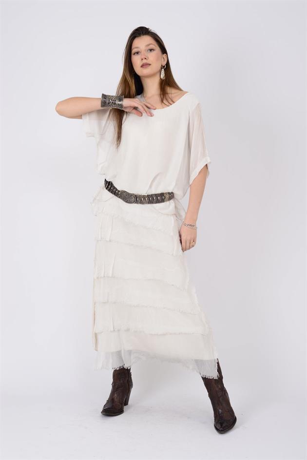 2388 KAT KAT İPEK ELBİSE