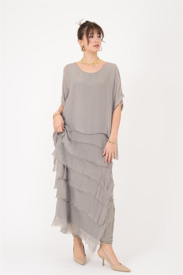 2388 KAT KAT İPEK ELBİSE