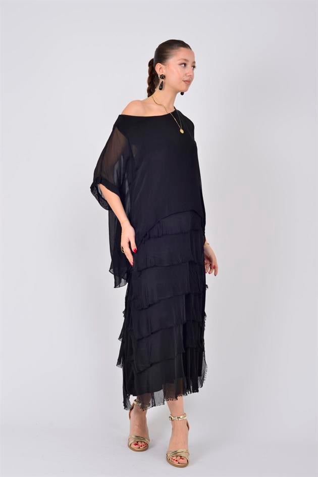 2388 KAT KAT İPEK ELBİSE