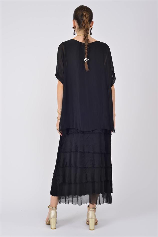 2388 KAT KAT İPEK ELBİSE