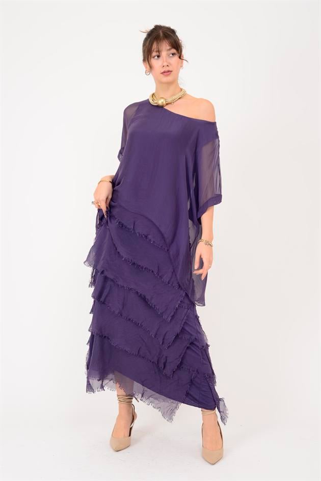 2388 KAT KAT İPEK ELBİSE