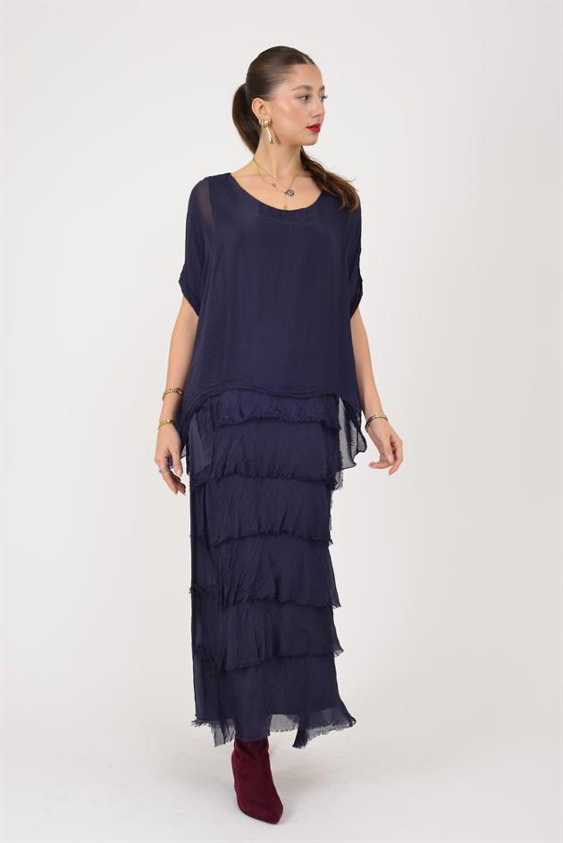 2388 KAT KAT İPEK ELBİSE