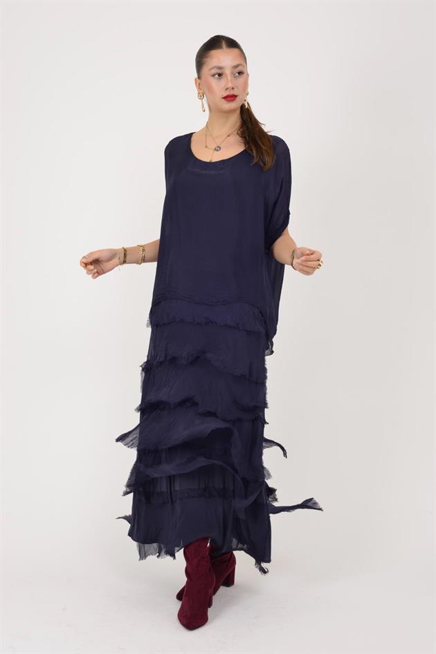 2388 KAT KAT İPEK ELBİSE