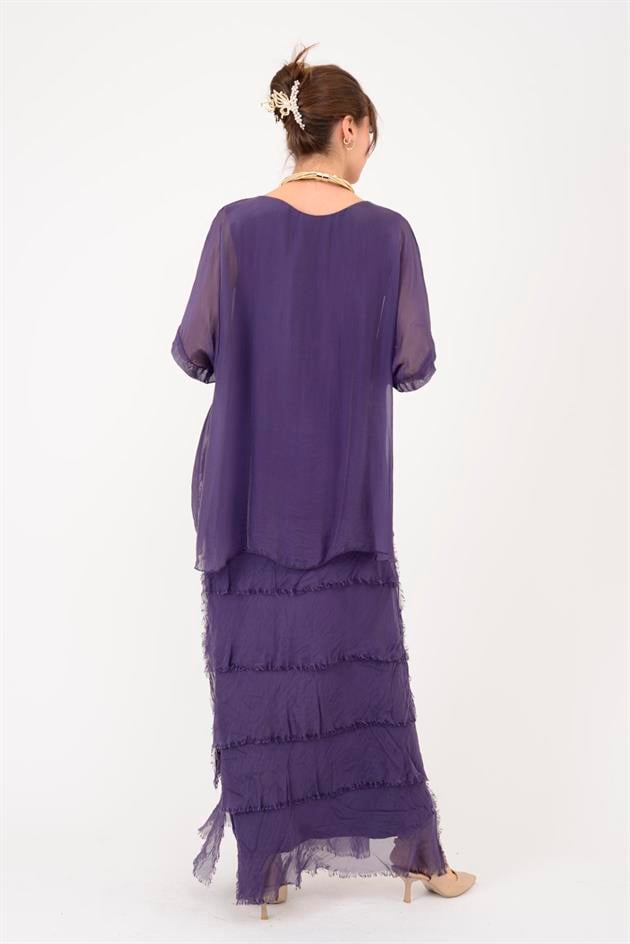 2388 KAT KAT İPEK ELBİSE