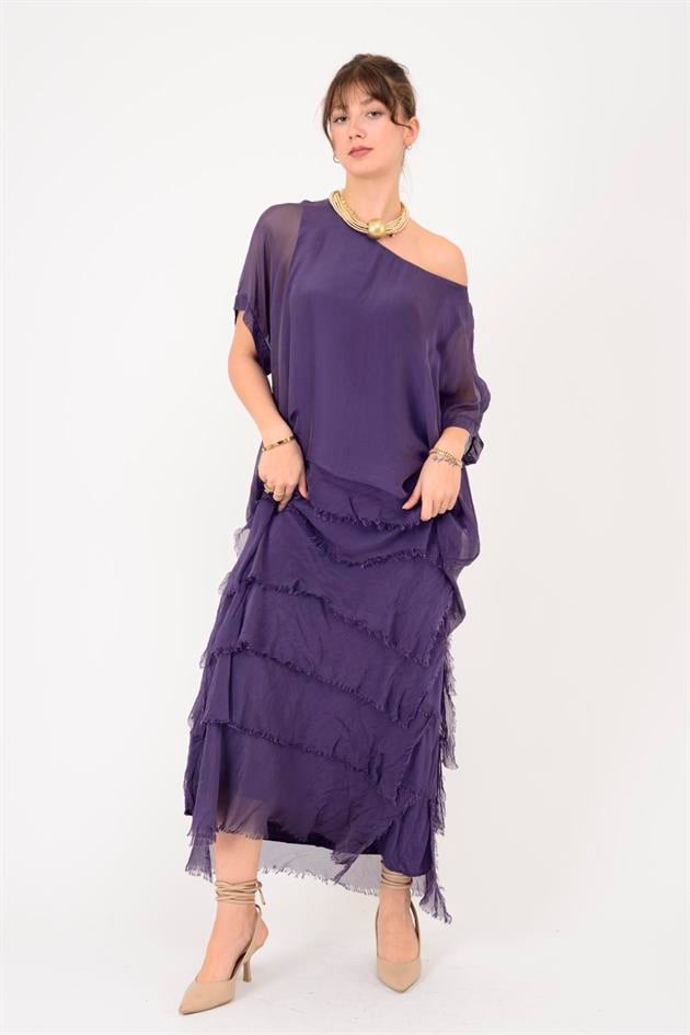 2388 KAT KAT İPEK ELBİSE