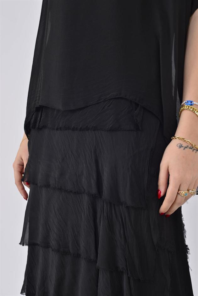 2388 KAT KAT İPEK ELBİSE