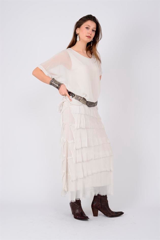 2388 KAT KAT İPEK ELBİSE