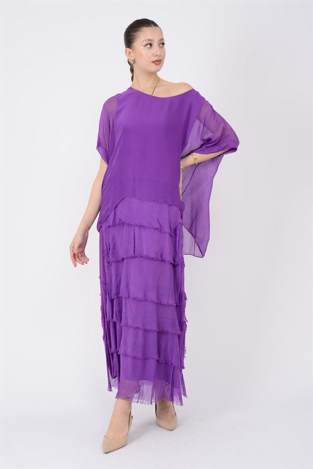 2388 KAT KAT İPEK ELBİSE