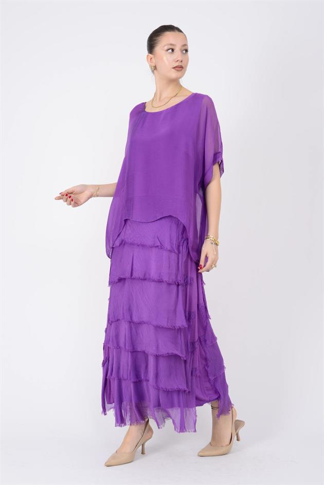 2388 KAT KAT İPEK ELBİSE