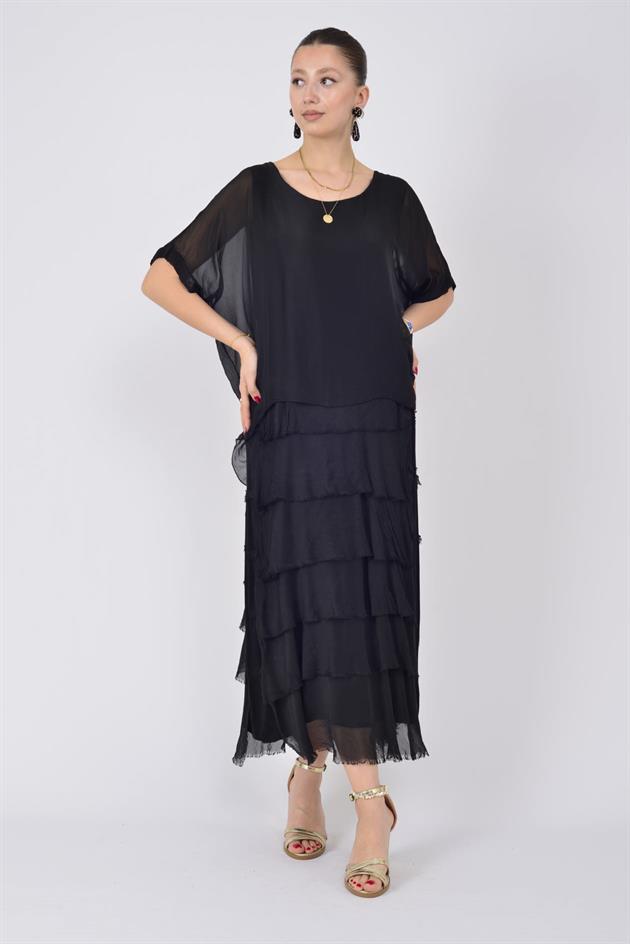 2388 KAT KAT İPEK ELBİSE