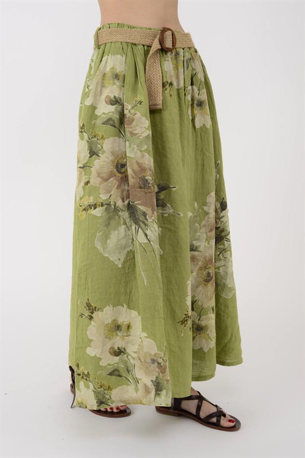 24234 LOVA ÇİÇEK DESEN 2Lİ KETEN TAKIM