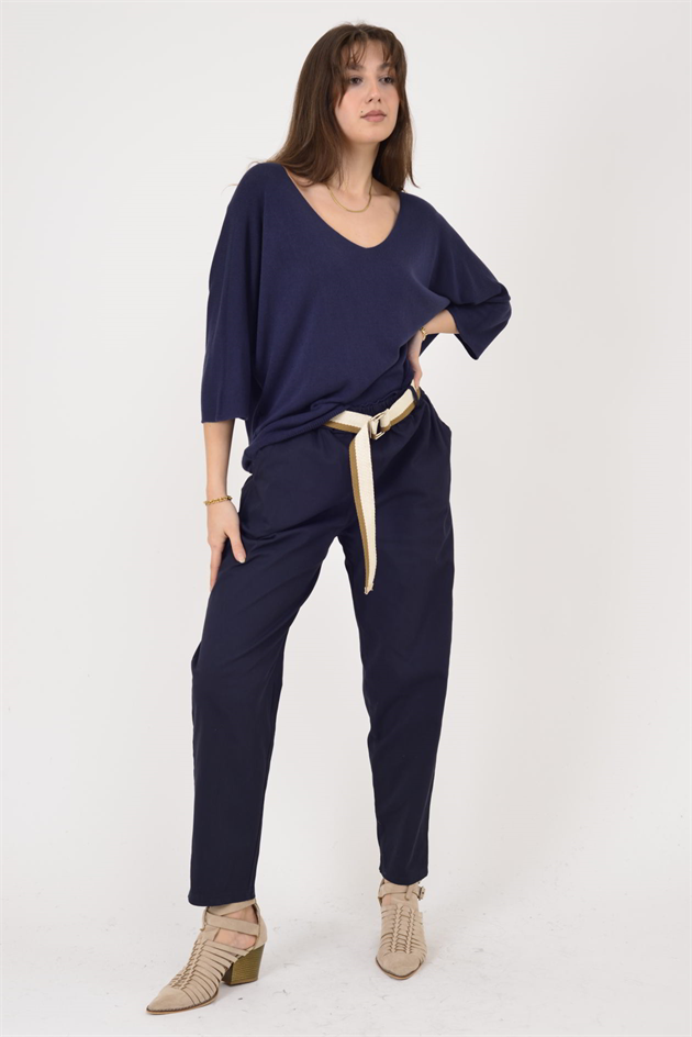 242979 KEMER DETAYLI GABARDİN PANTOLON