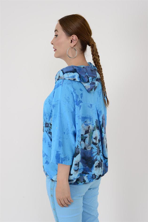 24362 SPRING ÇİÇEK DESENLİ KETEN CEKET