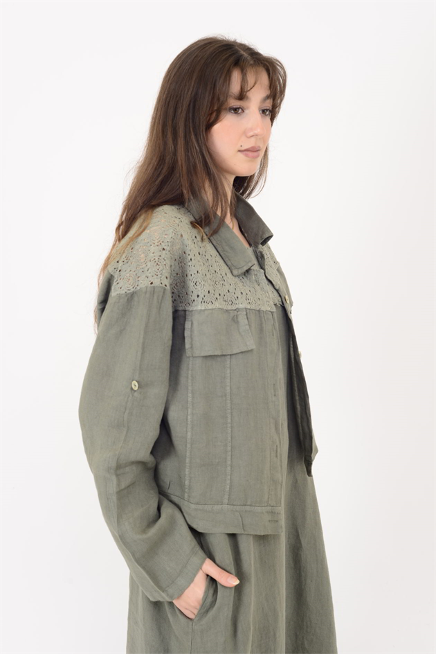 25001 DANTEL DETAYLI 2Lİ KETEN TAKIM ELBİSE