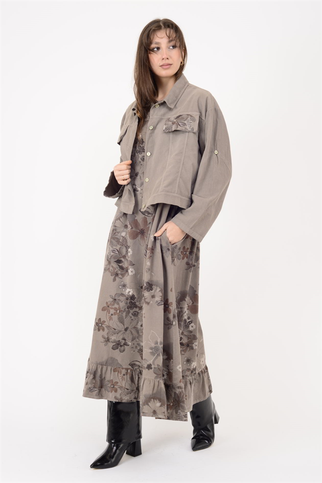 25001 FİTİLLİ KADİFE 2Lİ TAKIM ELBİSE