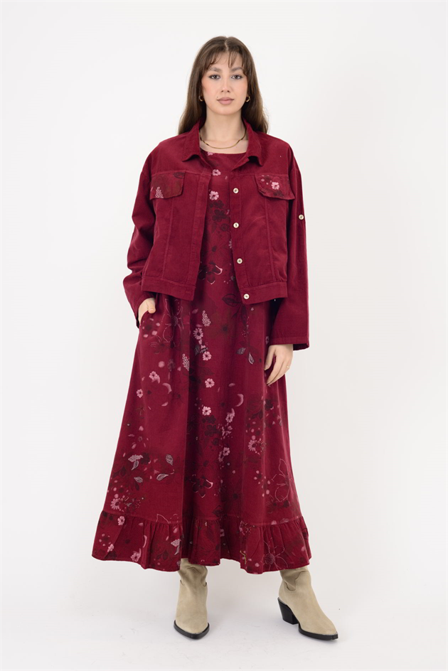 25001 FİTİLLİ KADİFE 2Lİ TAKIM ELBİSE