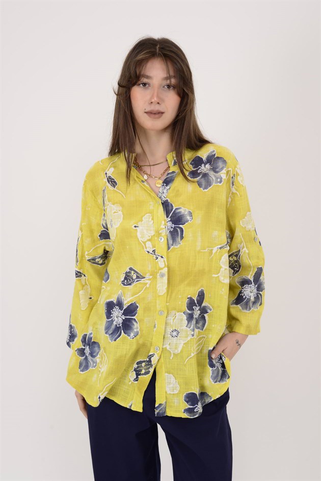 25003 ÇİÇEK DESEN GÖMLEK