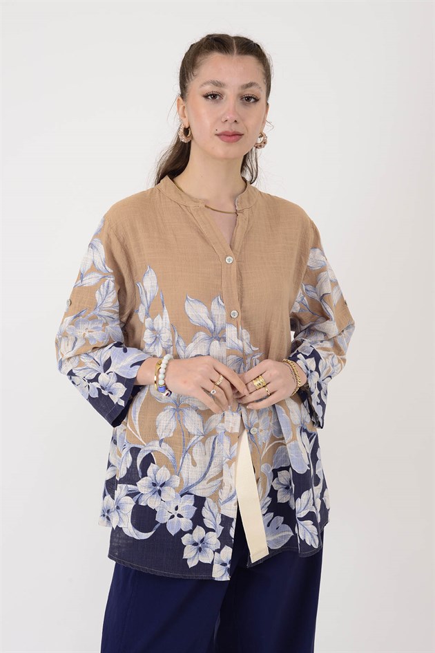 25003 ÇİÇEK DESEN GÖMLEK