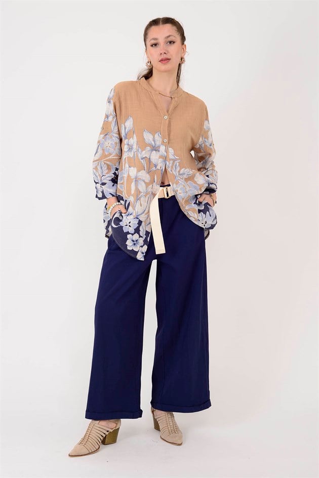 25003 ÇİÇEK DESEN GÖMLEK