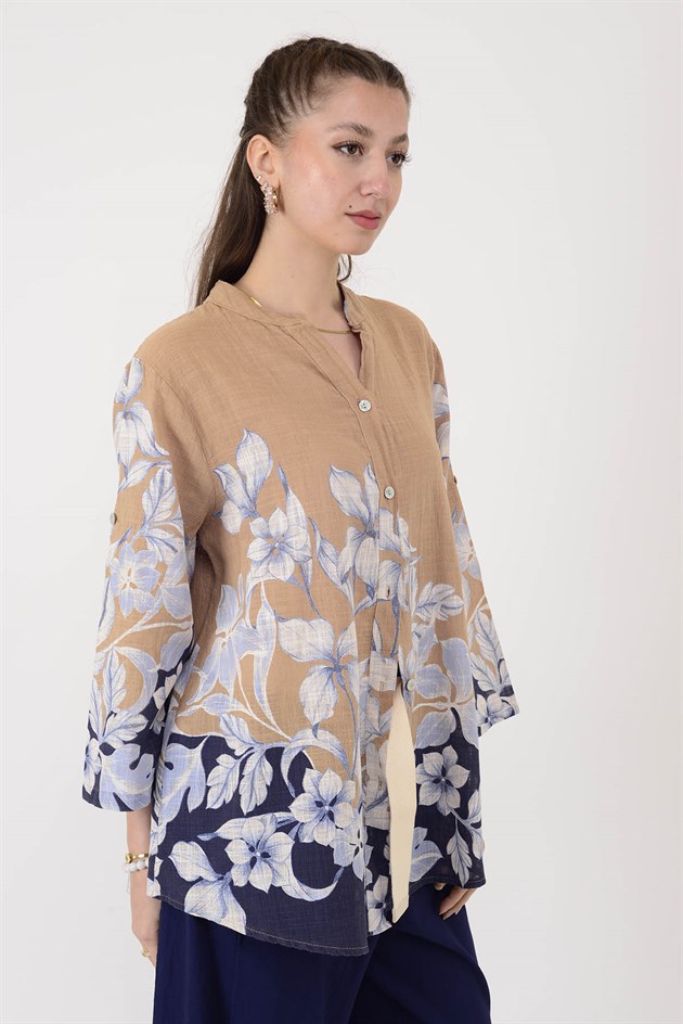 25003 ÇİÇEK DESEN GÖMLEK