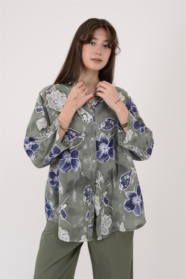 25003 ÇİÇEK DESEN GÖMLEK