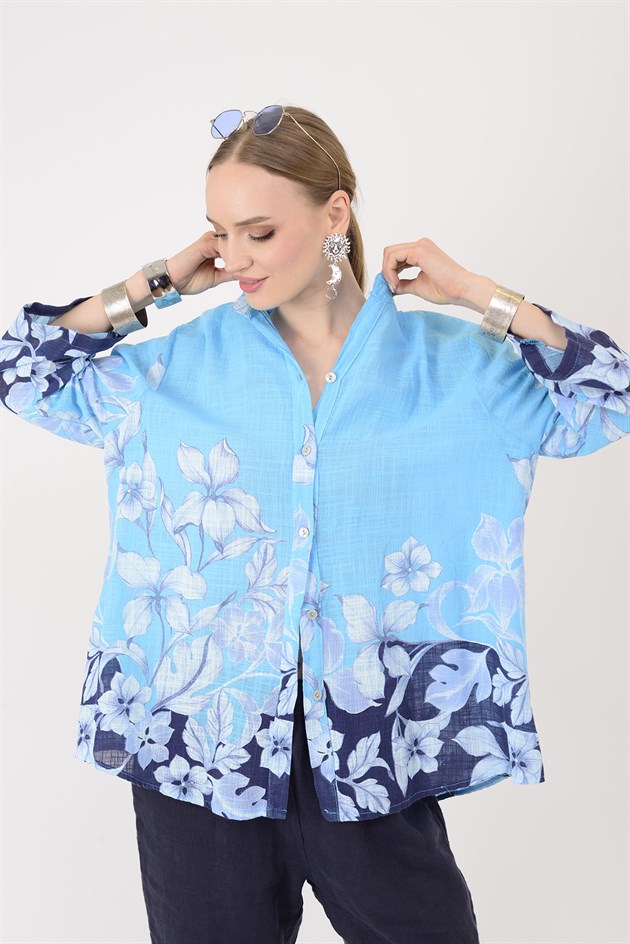 25003 ÇİÇEK DESEN GÖMLEK