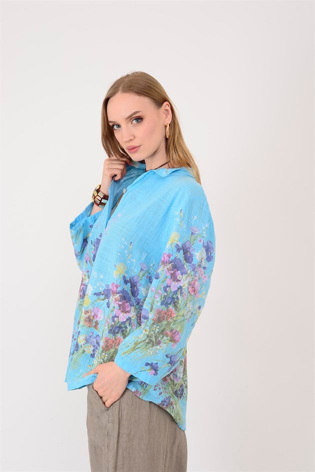 25003 ÇİÇEK DESEN GÖMLEK