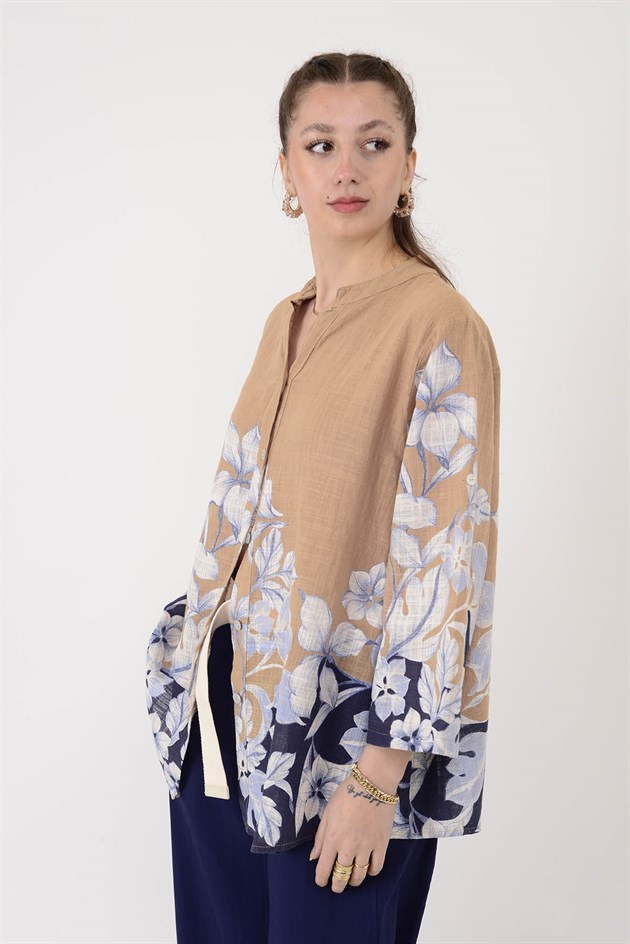 25003 ÇİÇEK DESEN GÖMLEK